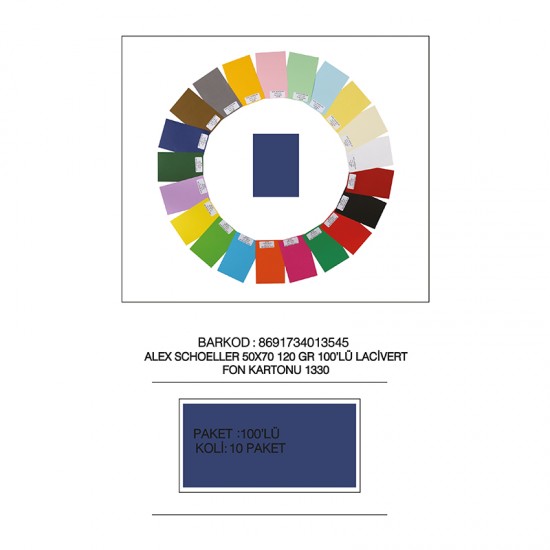 ALEX FON KARTONU 120GR 50X70 NO:30 LACİVERT