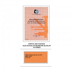ALEX ALX-048 MİLİMETRİK BLOK A4 20YP KIRMIZI