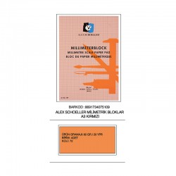 ALEX ALX-0109 MİLİMETRİK BLOK A3 20YP KIRMIZI