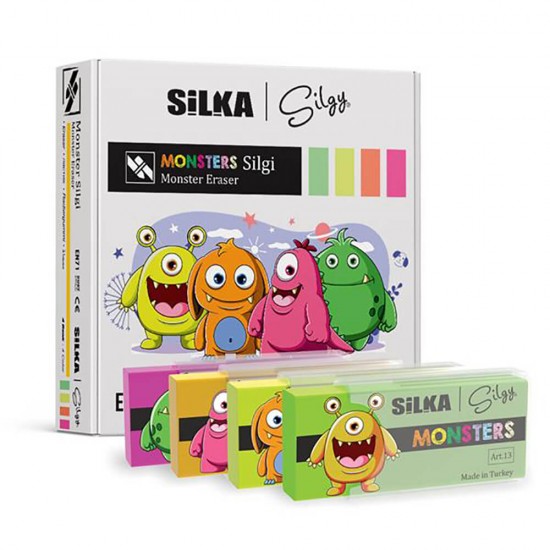SİLKA ART-13 4 RENK MONSTER SİLGİ 20Lİ KT