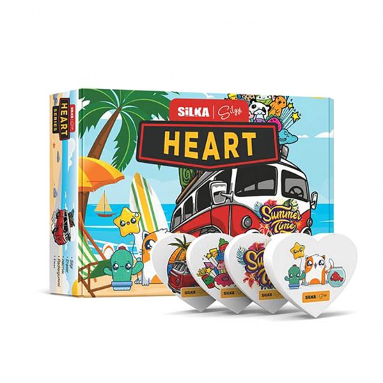 SİLKA ART-54 3 DESEN HEART KALP SİLGİ 36LI KT