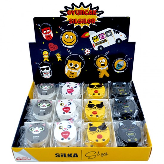 SİLKA ART-55 4 DESEN KEDİ SİLGİ 36LI KT