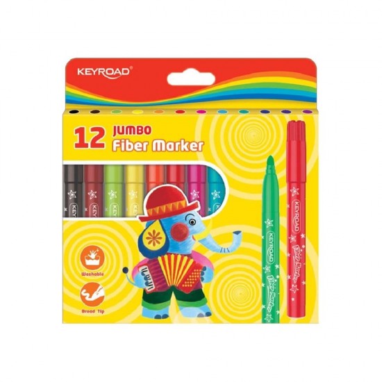 KEYROAD 280139 KR971413 12 RENK JUMBO KEÇELİ KALEM