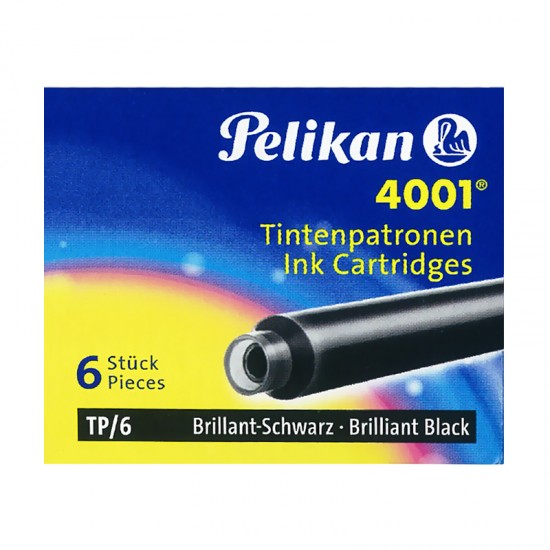 PELİKAN 4001 TP/6 D.KALEM KARTUŞU 6LI SİYAH