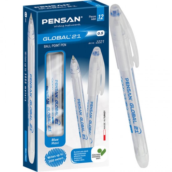 PENSAN 2221 GLOBAL TÜKENMEZ KALEM 05MM MAVİ