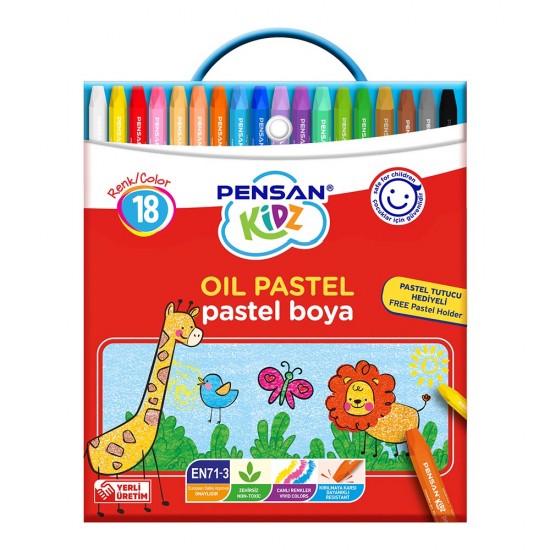 PENSAN 98121PB18Ç KİDZ PASTEL BOYA ÇANTALI 18Lİ KT