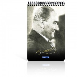 GIPTA 2609 BLOKNOT ATATÜRK SPİRALLİ KARTON KPK A4 100YP ÇİZGİLİ