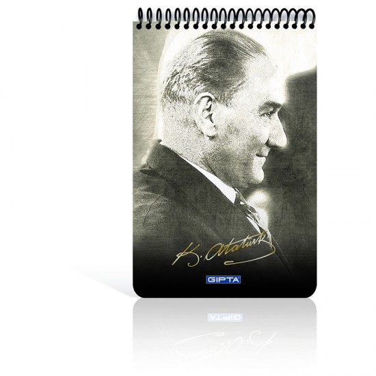 GIPTA 2609 BLOKNOT ATATÜRK SPİRALLİ KARTON KPK A4 100YP ÇİZGİLİ