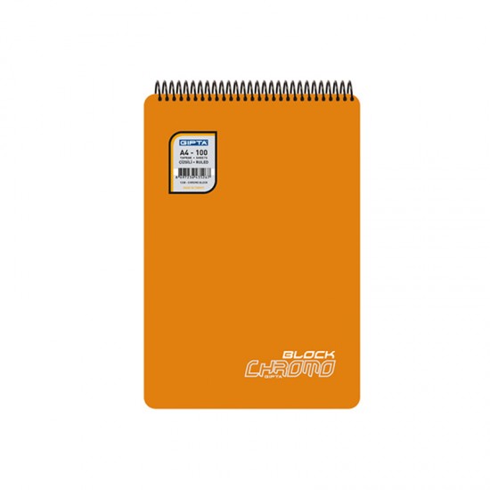 GIPTA 3369 BLOKNOT CHROMO BLOCK SPİRALLİ PP KPK A5 80YP KARELİ