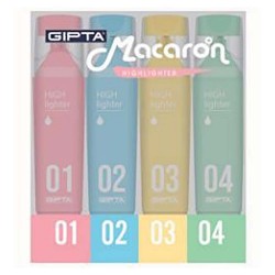 GIPTA 1567 FOSFORLU MARKÖR MACARON PASTEL 4LÜ SET