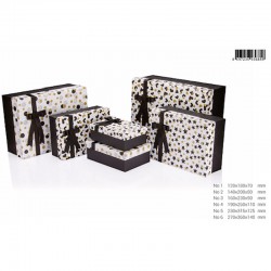 GIPTA BX6856 BLACK WHITE GOLD LÜX DİKDÖRTGEN 6LI KUTU SET