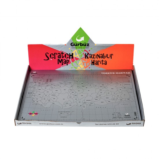 GÜRBÜZ 21001 KAZINABİLİR TÜRKİYE HARİTA 35X50 50Lİ