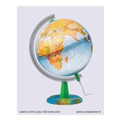 GÜRBÜZ 48411 30CM GRAFİK STANTLI IŞIKLI FİZİK KÜRE