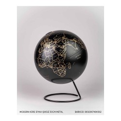 GÜRBÜZ 48436 30CM MODERN KÜRE SİYAH IŞIKSIZ METAL