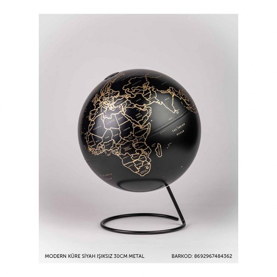 GÜRBÜZ 48436 30CM MODERN KÜRE SİYAH IŞIKSIZ METAL