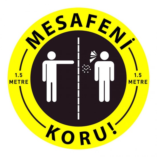 EKSTRAFİX SOSYAL MESAFE YER STİCER SARI SİYAH 1.50M