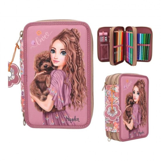 TOPMODEL 0413055 3 KATLI KALEMLİK DOLU ÇİÇEK DESEN