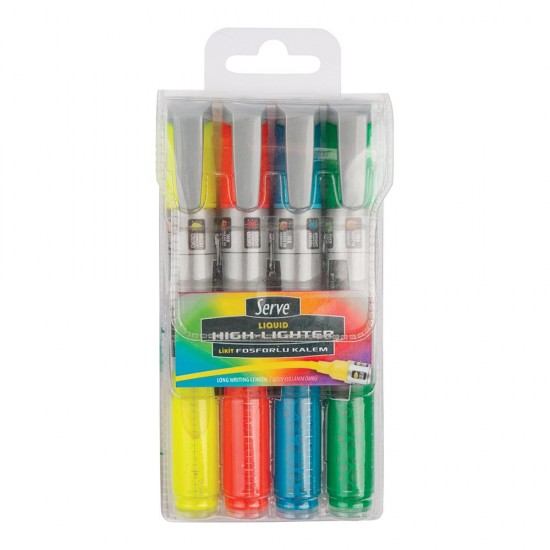 SERVE SV-LKTF4KRB LİKİT FOSFORLU KRŞ RENK 4LÜ BLS