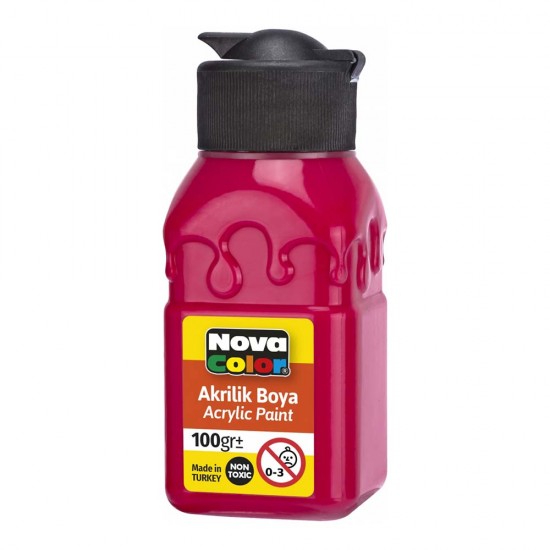 NOVA COLOR NC-2011 AKRİLİK BOYA ŞİŞE 100GR KIRMIZI