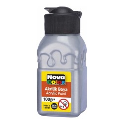 NOVA COLOR NC-2036 AKRİLİK BOYA ŞİŞE 100GR GÜMÜŞ