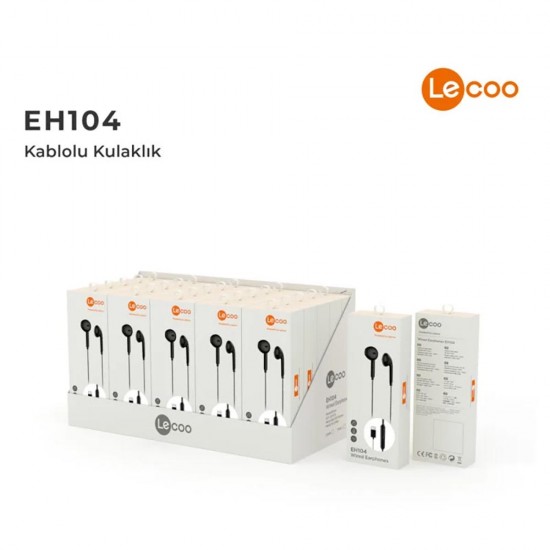 LECOO EH104 SİYAH TYPE-C KABLOLU MİKROFONLU KULAKLIK