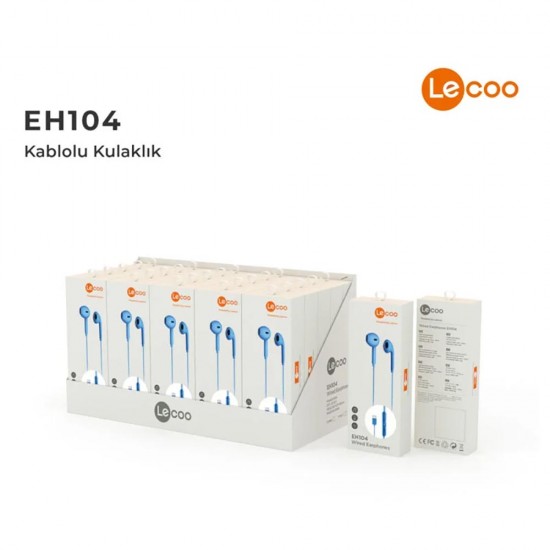 LECOO EH104C-BL TYPE-C KABLOLU MİKROFONLU KULAKLIK MAVİ