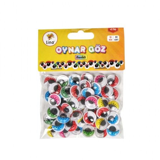 LİNO RBZ-150 OYNAR GÖZ 15MM RENKLİ 50ADET