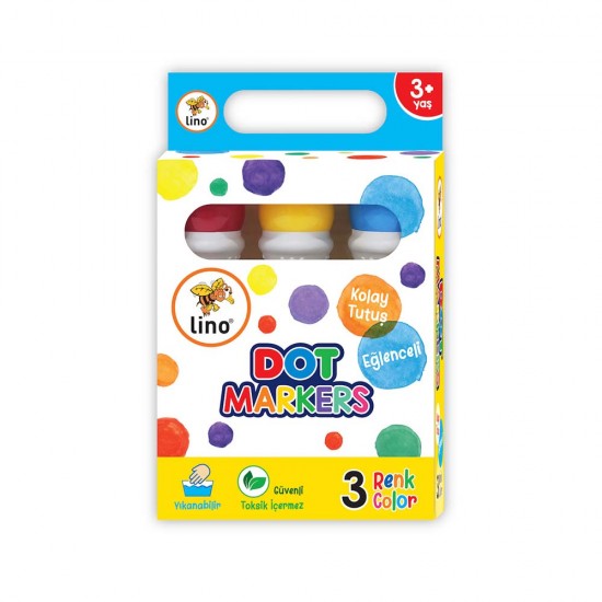 LİNO LN-603 DOT MARKERS YIKANABİLİR 3LÜ SET