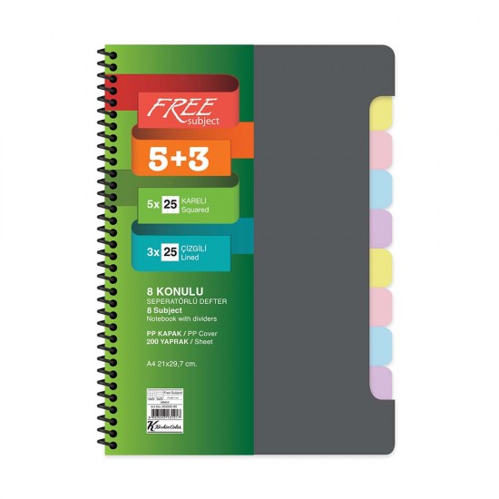 KESKİN 353332 A4 5+3 X25 200YP AYRAÇLI FREE SUB.DE