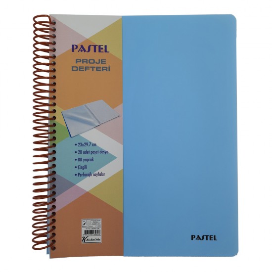 KESKİN 353401-99 PROJE DEFTERİ PASTEL 23X29.7 80YP ÇİZGİLİ