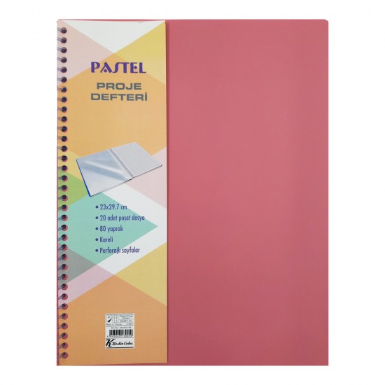 KESKİN 353402-99 PROJE DEFTERİ SPR.PASTEL 23X29.7 80YP KARELİ