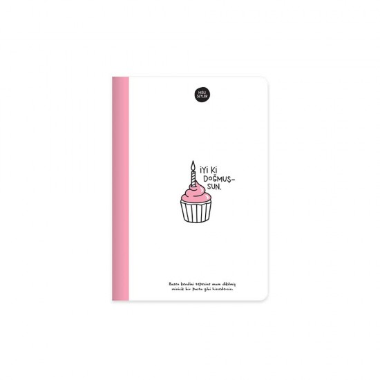 KESKİN 500642 A5 80YP ÇİZGİLİ HİSLİ ŞEYLER RENKLİ SAYFA PEMBE DEF