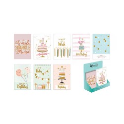 KESKİN 900217 YALDIZLI DOĞUM GÜNÜ KARTI ZARFLI-8Lİ KARIŞIK