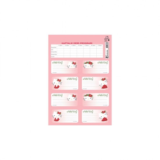 KESKİN 220130-08 HELLO KİTTY DERS PROGRAMLI 3LÜ ETİKET