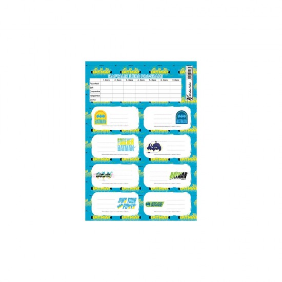 KESKİN 220130-09 BATMAN DERS PROGRAMLI 3LÜ ETİKET