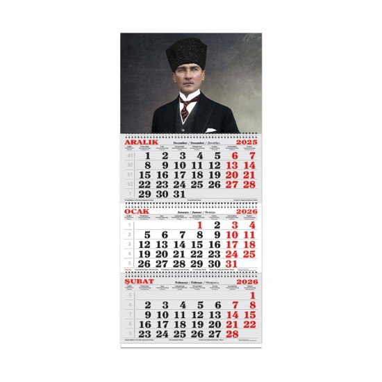 KESKİN 600116-99 2026 3 AYLIK SPR JUMBO DENİZCİ TAKVİM ATATURK 1
