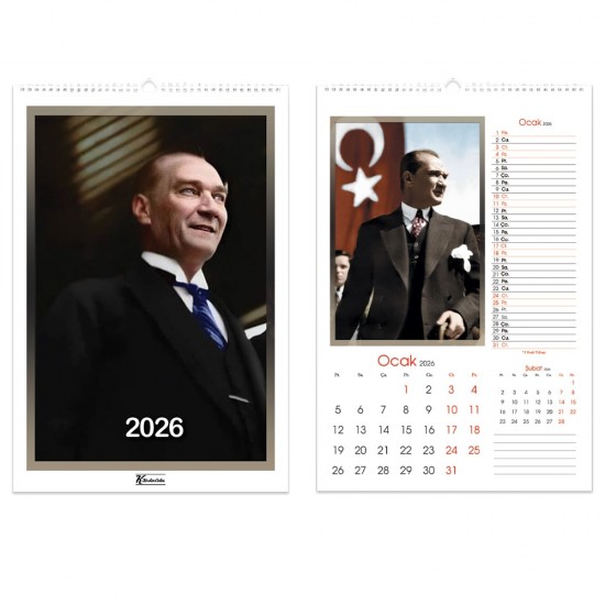 KESKİN 600124-99 2026 31X43 12YP SPR DUVAR TAKVİMİ ATATÜRK
