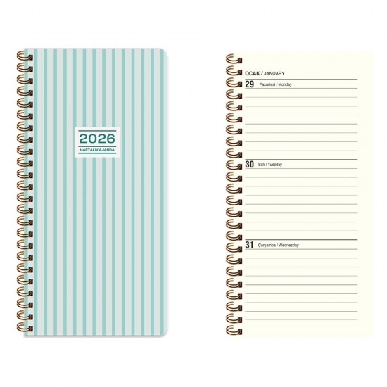 KESKİN 600174-99 2026 8X16 SPR HAFTALIK CEP AJANDASI ÇİZGİ