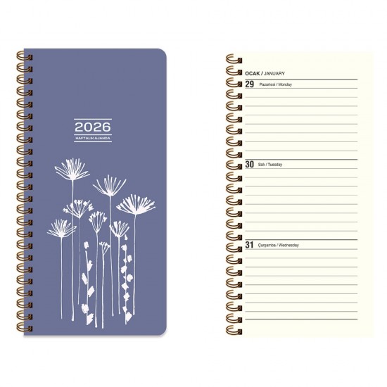 KESKİN 600175-99 2026 8X16 SPR HAFTALIK CEP AJANDASI PASTEL