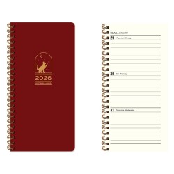 KESKİN 600176-99 2026 8X16 SPR HAFTALIK CEP AJANDASI BORDO