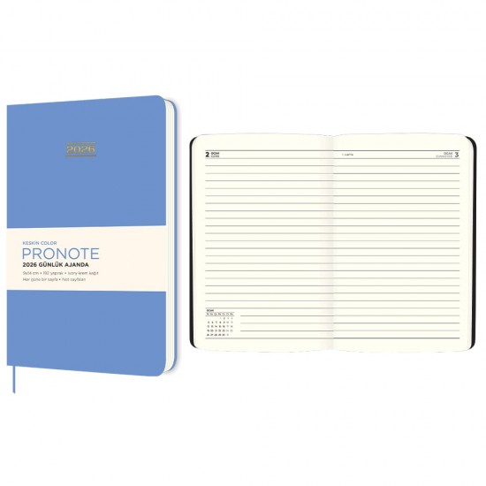 KESKİN 600188-99 2026 9X14 PRONOTE GÜNLÜK AJANDA MAVİ