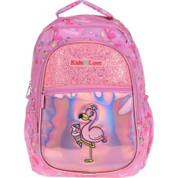 KAUKKO L5095 KIDS&amp;LOVE SIRT ÇANTASI AYNALI-TAŞLI FLAMIN