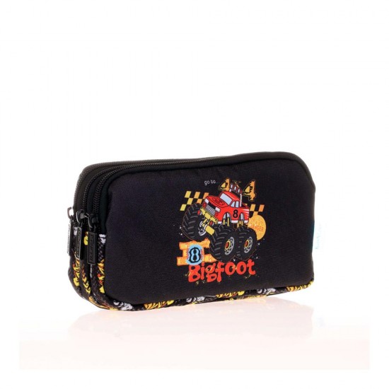 KAUKKO L8125 KIDS&amp;LOVE 3 BÖLMELİ KALEM ÇANTASI FAST MONSTER