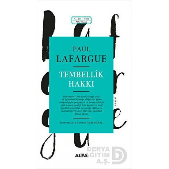 ALFA  / TEMBELLİK HAKKI / PAUL LAFARGUE