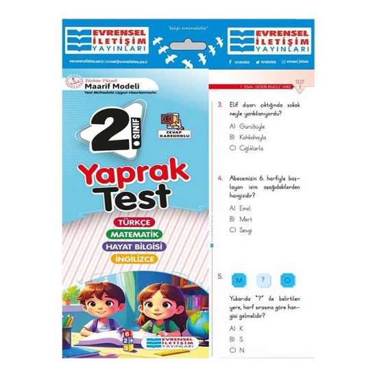 EVRENSEL /  2.SINIF TÜM DERSLER YAPRAK TEST