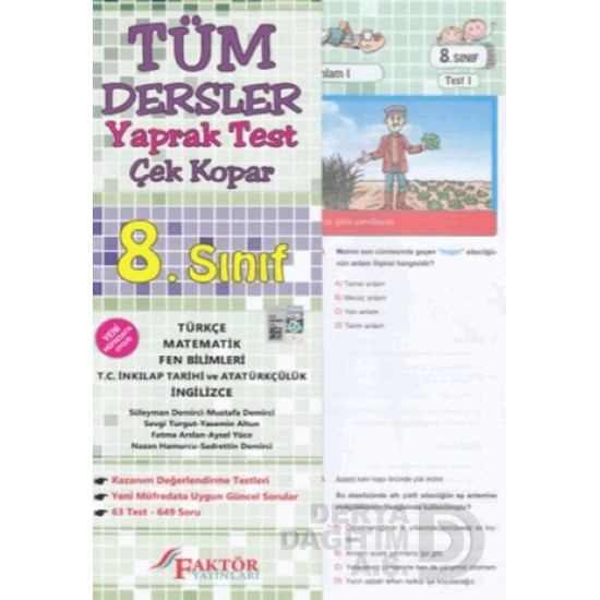 FAKTÖR / 8.SINIF TÜM DERSLER YAPRAK TEST