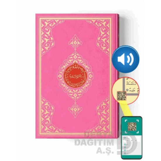 HAYRAT / KURAN-I KERİM  (6658)ORTA BOY PEMBE  2 RENKLİ