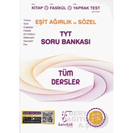 KAREKÖK /  TYT TÜM DERSLER EŞİ AĞIRLIK VE SÖZEL SB