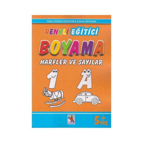 NURDAN /RENKLİ EĞİTİCİ BOYAMA-5 + YAŞ HARFLER VE SAYILAR (YENİ)