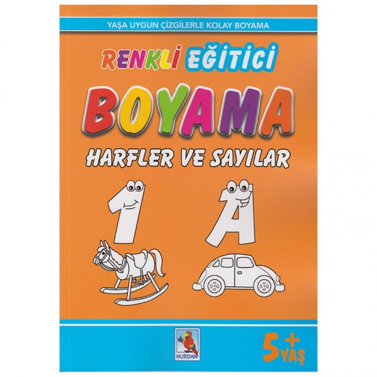 NURDAN /RENKLİ EĞİTİCİ BOYAMA-HARFLER VE SAYILAR 5+YAŞ